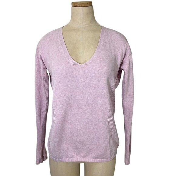 Lululemon women's sweater 8 light pink purple v neck Still Movement pullover - Picture 1 of 7